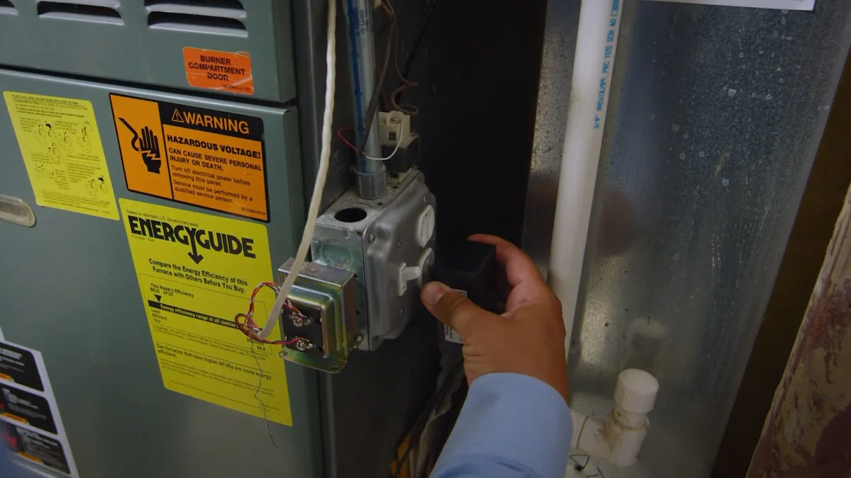Black iron gas line valve and pressure test connection for Gas Line Repair & Installation in Fountain Valley, CA in Fountain Valley