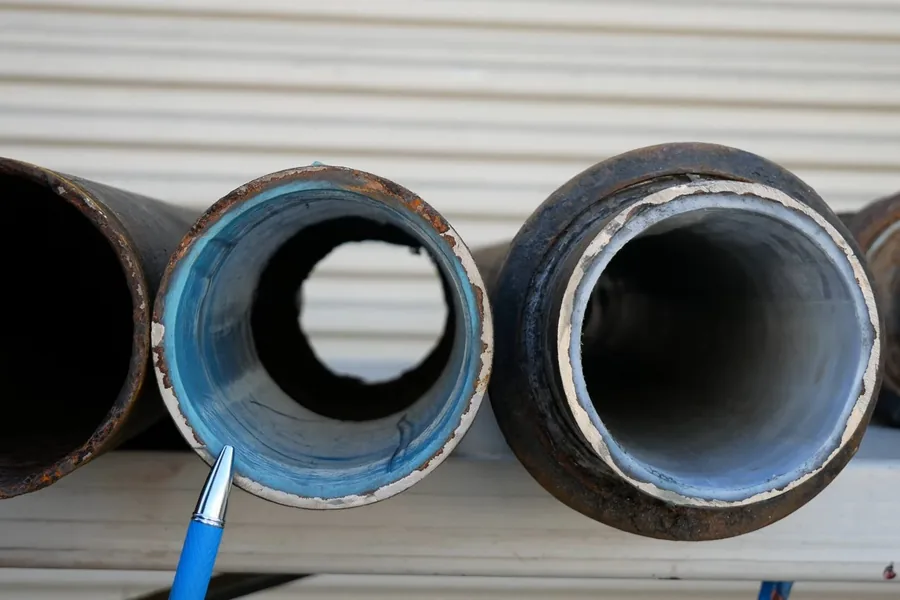Excavated sewer lateral with damaged pipe exposed for repair for Galvanized vs. Copper vs. PEX Pipe in Older FV Homes in Fountain Valley