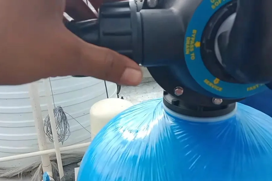 Whole-home water softener system being installed for Pressure Regulator (PRV) Repair in Fountain Valley, CA in Fountain Valley near the service area.